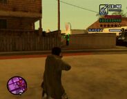 CJ takes out a Ballas mobster.