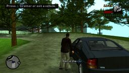 Toni Cipriani entering Vincenzo Cilli's black Kuruma.