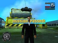 Mission passed, with the Banshee being crushed in the background.