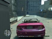 Niko Bellic about to arrive at an apartment complex entrance.