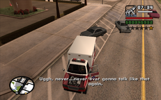 CJ rushes Johnny back to the meat factory as Forelli backup give chase.