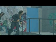 Catalina and her un-named accomplice making their escape after robbing the bank.