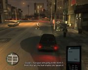 The cell phone showing Niko phoning Roman.
