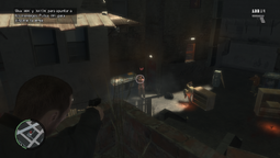 Niko Bellic shooting at the rival drug dealers.