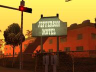 The Jefferson Motel sign.