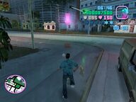 Tommy Vercetti about to collect the second stash.
