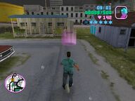 Tommy Vercetti about to enter Auntie Poulet's home.