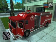 Toni Cipriani stealing a fire truck in Aspatria.