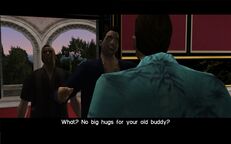 Tommy Vercetti meeting Sonny Forelli inside his mansion.