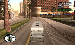 Carl Johnson follows Millie to the sex shop.