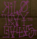 The graffiti used for the Kilo Tray subsection of the Ballas.