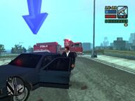 Toni Cipriani stealing an FBI Car.