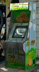 The arcade cabinet (with the "Bee Bee Gone!" title).