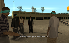 Carl Johnson and Cesar Vialpando meet up with Sunny, Gal, and Hazer.