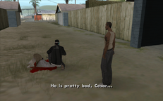 Gal tends to an injured Hazer while the others cover him.