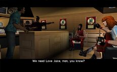 The interior of the study, during the mission Love Juice.