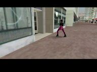 Mercedes Cortez entering the V-Rock studio.