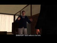 Donald Love, shortly after losing the mayoral election, telling Toni Cipriani that he is now bankrupt.