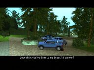 Donald Love complaining to Toni Cipriani about the state of his garden after the Colombian Cartel attack.