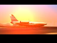 Avery Carrington's private jet taking off with Donald Love on board.