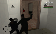 Carl assassinates the guard with his knife.