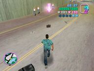 Tommy Vercetti about to collect the briefcase containing the chip.