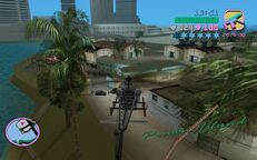 Tommy Vercetti flying to the InterGlobal Studios.