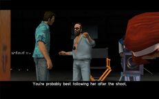Steve Scott telling Tommy Vercetti about his problems with Alex Shrub.