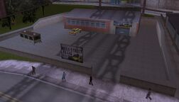 Mean Street Taxis depot in Trenton, GTA III.