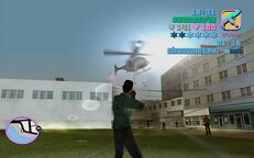 Tommy Vercetti shooting a VCPD Maverick to draw attention.