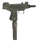 The Micro Uzi in Grand Theft Auto: San Andreas. Note the two magazines taped together for faster reload.