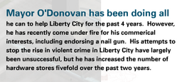 News of the mayor Miles O'Donovan, Liberty tree article