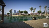 The lake at Mirror Park, Los Santos.