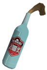 A Molotov Cocktail made using a Cherenkov vodka bottle.
