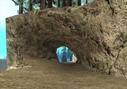 Natural arch on the southeastern side of the mountain.