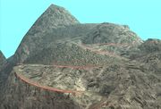 A typical winding Mount Chiliad dirt path, this one leading to the summit.