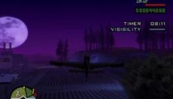 Carl Johnson piloting the Rustler