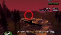 Carl Johnson about to fly through a corona.