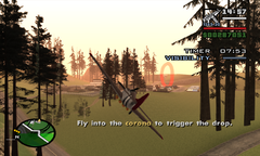 CJ arrives at the drop-off point in Angel Pine.
