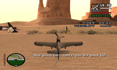 CJ makes it back to the airstrip.