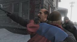 A NYSP officer secures a hostage.