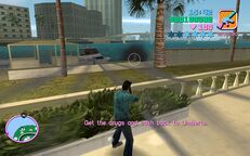 Tommy Vercetti shooting a Haitian.