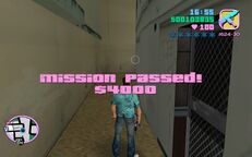 Mission passed screen.