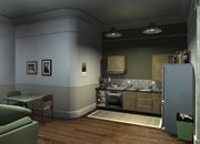 Kitchen and dining area of the apartment.