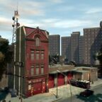 Exeter Avenue (between Boleyn Street), Northwood, Algonquin (GTA IV). The old firehouse is based on the decomissioned Engine Company No. 36 in Harlem, Manhattan. Due to a near identical design, the firehouse can be confused with Engine Company No. 74 further southwest in the Upper West Side.