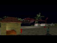 Tommy Vercetti watching as Lance Vance prepares to land the Maverick.