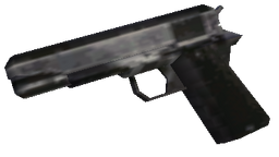 The Pistol in most of the Grand Theft Auto III-era games. Resembles the Colt M1911 pistol.