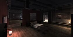 The bedroom of the safehouse.