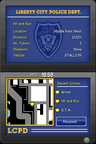 The police computer interface in GTA Chinatown Wars, which only allows the player to respond to random crimes.