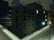 Frontal exterior, GTA Liberty City Stories. Toni's apartment is situated in the rightmost building of the block.